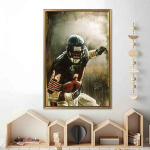 ภาพพิมพ์บนผ้าใบลายอเมริกันฟุตบอลสร้างแรงบันดาลใจ - ศิลปะตกแต่งผนังแนวกีฬา กรอบสีทอง - Product Image 1