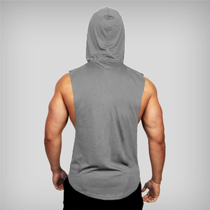 Knitted Sleeveless Training <b>Hoodie</b> Vest Mesh Fabric Gym tank Male Sporty <b>Running</b> Singlet - Product Image 4