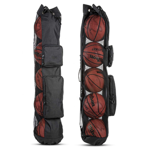 Bolsa de pelota para equipo de malla de baloncesto de alta resistencia con correa para el hombro con bolsillos frontales para accesorios deportivos de entrenamiento - Product Image 1