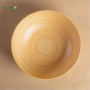 ชามไม้ไผ่ทรงกลมแบบคลาสสิก ผลิตตามสั่ง พร้อมเคลือบสี เป็นมิตรกับสิ่งแวดล้อมและปลอดสารพิษ สำหรับใช้บนโต๊ะอาหารและในบ้าน - Product Image 4