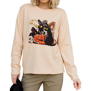 Camiseta de Manga Larga para Mujer, Tejido de Punto Suave, Diseño Sólido, Estilo Casual Moderno, Cómoda, Anti-Pilling y Transpirable - Product Image 1