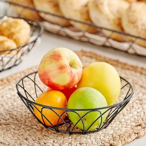 Heavy Duty Carbon Steel Fruit Basket Capacity Open <b>Wire</b> Fruit <b>Holder</b> for Freshness Non-Slip Desktop Fruit Plate with Breathable - Product Image 4