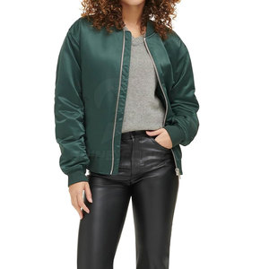 Blouson d'aviateur sportif pour femme léger avec ceinture élastique et doublure en nylon pour le traitement tricoté des jours actifs - Product Image 2
