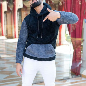Vente en gros de sweats à capuche en polaire Sherpa pour hommes, confortables, de haute qualité avec fermeture éclair pour l'hiver, technique de teinture unie - Product Image 6