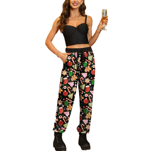 กางเกงวอร์มคริสต์มาสที่มีเสน่ห์สำหรับผู้หญิงกางเกงวอร์มผ้าโพลีเอสเตอร์นุ่มอบอุ่นสบายสง่างามสำหรับวันหยุด - Product Image 4