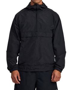 Chaqueta Cortavientos de Lona Personalizable al por Mayor para Hombre, Estilo Vintage, con Cuello Alto, Capucha y Media Cremallera, con Bolsillos - Product Image 1