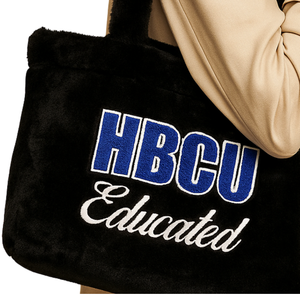 HBCU Educated Black Zeta Fur Tote <b>Bag</b> Plush Chenille Embroidery Greek Sorority Divine Nine Gift Custom Logo Fashion Handbag - Product Image 5
