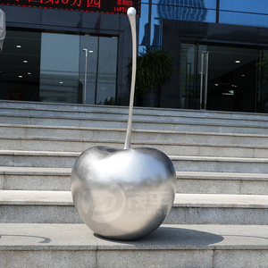 Sculpture de fruits personnalisée Décoration intérieureModern Fruit Sculpture de cerise en acier inoxydable Statue Décoration de cour - Product Image 4
