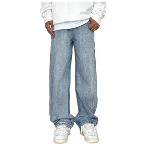 Pantalon Baggy en Jean Vintage Noir à Jambes Larges pour Hommes Pantalon à Lame Courbée Streetwear Cowboy Pantalon Droit en Denim Décontracté - Product Image 3