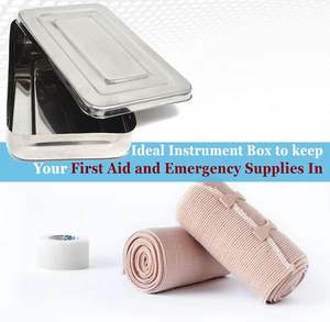 Bandejas quirúrgicas médicas Caja de bandeja de esterilización de instrumentos dentales de acero inoxidable con cajas de tapa y Asa - Product Image 5