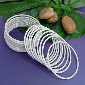 ชุดเครื่องประดับอินเดียแบบคลาสสิกกำไลข้อมือโลหะสีขาว - Product Image 2