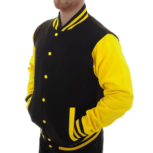 Personnalisable Toile Denim Varsity Vestes Hommes Femmes À Manches Longues Style Décontracté Stand Fermeture À Glissière Imperméable Respirant Laine - Product Image 6