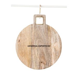 Planche à découper ronde en bois naturel de haute qualité bloc à découper fait à la main classique élégant nouveau bois planche à découper - Product Image 1