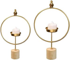 Candelabros Redondos de Metal Dorado Mate, Lujosos y Únicos, Hechos a Mano, para Decoración del Hogar, Bodas y Navidad - Product Image 6