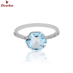 แหวนพลอยหลากสีสำหรับงานแต่งงานและปาร์ตี้สเตอริงสีฟ้าและเพทาย925ของผู้หญิงหรูหราขายดีที่สุด - Product Image 3