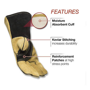 ถุงมือเชื่อมสำหรับผู้ใหญ่ย้อมสีผิวเรียบสีดำและสีผิวสำหรับเยาวชน - Product Image 6