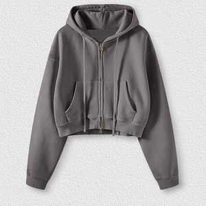 เสื้อมีฮู้ดผ้าฟลีซปักลายสำหรับทั้งชายและหญิงผ้ากันลมเป็นมิตรกับสิ่งแวดล้อมผ้าซิปมีฮู้ดสไตล์ฮิปฮอปสำหรับฤดูหนาวขายส่ง - Product Image 5