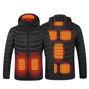 Veste chauffante électrique respirante en velours côtelé d'hiver pour l'extérieur, rembourrée de coton, avec fermeture éclair et logo frontal, unisexe - Product Image 5