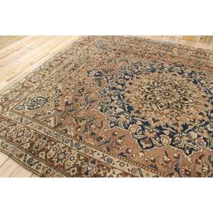 Tapis turc vintage surdimensionné 9,1x11,6 pi (276x353 cm), tapis Ikat marron - Product Image 4