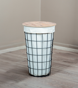 Luxury Metal <b>Stand</b> Wire <b>Laundry</b> Basket – Multi-Purpose Decorative Wire Hamper with Fabric Liner and Storage Bin - Product Image 3
