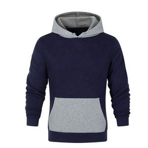 Pull à capuche de sport décontracté à manches longues pour hommes, haut patchwork à blocs de couleurs pour l'hiver - Product Image 1