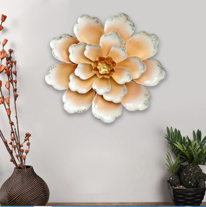 Ak-colgante de pared de latón con forma Floral, arte decorativo para el hogar, hecho a mano, de Metal - Product Image 1