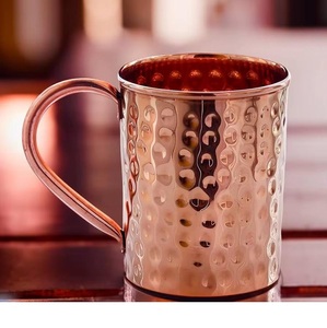 100% Copper <b>Cup</b> with Handle Customized Color & Logo Eco-Friendly Morden Luxury Indian Drinkware for Daily Use - Product Image 3