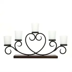 Black Coated Metal Candle Tealight Stand Elegant For Home Hotel Table Top Lighting Decor Usage Cnadle Holder In Cheap Price