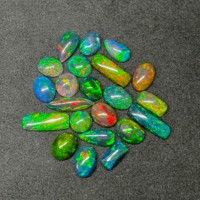 Opale noire éthiopienne naturelle de qualité supérieure, pierres brutes multicolores facettées de 5 à 20 mm, forme ovale, pierre précieuse pour la fabrication de bijoux