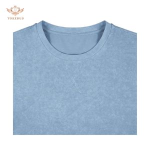 Vente en gros 100% pur coton tricoté T-shirt lourd surdimensionné imprimé personnalisé vierge à la mode à manches courtes grande taille formel respirant - Product Image 4