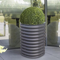 Kit de lit surélevé Boîtes surélevées pour jardinière galvanisée, grands lits de jardin surélevés ovales extérieurs en métal Légumes, lit de jardin surélevé