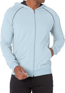 Sudadera con capucha Eco Smart con cremallera para hombre Sudadera de lana de peso medio 95% algodón 5% Elastano importado Pull On cierre lavado a máquina de B - Product Image 3