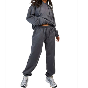 Service OEM à bas prix des survêtements évasés en matériaux respirants pour femmes survêtements délavés à l'acide vintage en coton personnalisés - Product Image 1