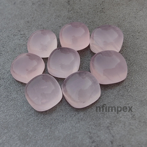 Quartz Rose Naturel AAA + Qualité Calibré Pierres Précieuses Carré Coussin Forme Cabochon Dos Plat Toutes Les Tailles Disponibles - Product Image 3
