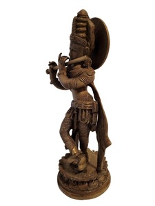 Diseño único Vintage Lord Krishna con acabado antiguo perfecto para sala de estar, oficina o decoración de habitación de meditación - Product Image 3