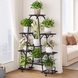 6層モダン屋内金属製フラワー棚ヨーロッパスタイル植物スタンドコーナーディスプレイラックリビングルーム用複数植物 - Product Image 3