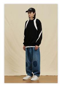 Nouveau pantalon en jean décontracté pour homme, style hip-hop, jean ample à effet laser, streetwear, jean baggy - Product Image 3