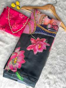 Sari en coton Chanderi moderne tendance avec organza et georgette, salwar kameez doux pour les occasions spéciales - Product Image 6