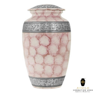 Urnes funéraires européennes/américaines pour cendres humaines, fleurs roses, blanches et argentées, 220 pouces cubes, qualité supérieure, écologiques, durables - Product Image 1