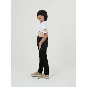 Pantalon chino classique Unze London BOTAN coupe slim 100% coton motif uni décorations à fermeture éclair lavage coloré taille XL léger - Product Image 3