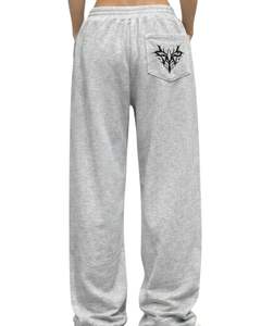 Pantalones Deportivos Anchos con Estampado Tribal Gris Personalizados de Fabricación Propia, Pantalones Deportivos Holgados de Felpa para Hombre y Mujer, Estilo Urbano, OEM Personalizado - Product Image 2