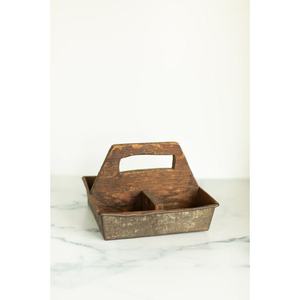 แคดดี้ไม้โบราณสำหรับเก็บเครื่องปรุงรสบนโต๊ะและของจำเป็นอื่นๆด้วยการออกแบบด้วยมือแบบชนบท - Product Image 4