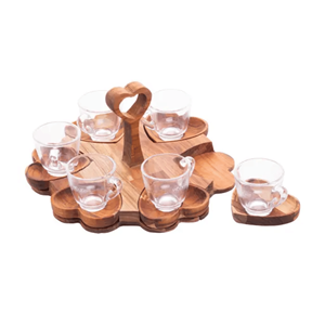 Joli Style Plateau En Bois Dessous De Verre et Titulaire Coeur Conception pour La Décoration De La Maison De Vacances En Gros Du Vietnam Plateaux De Service - Product Image 1