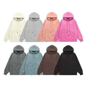 OEM Streetwear personnalisé 350G coton polyester plaine pull à capuche en polaire lourde pour hommes - Product Image 4