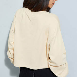 Sudaderas de mujer de diseño impreso de Color sólido hechas a medida, sudaderas de mujer de nuevo diseño de calidad premium mezcladas de algodón transpirable - Product Image 2