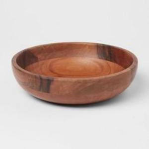 Cuenco para servir de madera de inspiración vintage con acabado de grano natural para comedor rústico moderno de granja - Product Image 6