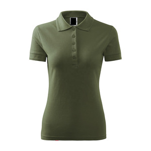 Polo décontracté pour femmes avec broderie col montant 100% Jersey de coton coupe féminine pour les clubs et les événements sociaux - Product Image 5