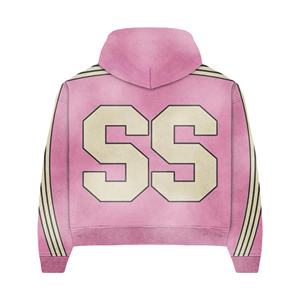 Ensemble de jogging streetwear grande taille pour hommes avec logo personnalisé survêtement délavé à l'acide sweat à capuche jambe droite pantalon de survêtement évasé thermique - Product Image 3