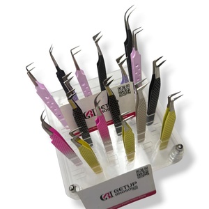 Pince à épiler pour extensions de cils en acier inoxydable, 90/45/Courbe, isolations multiples, revêtement en poudre, antistatique, prise parfaite, couleurs variées, personnalisable - Product Image 6