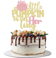 Kleiner Kürbis ist auf dem Weg Cake Topper Glitter Fall Baby Shower Dekoration für Herbst oder Halloween Themed Boy Geburtstags feier